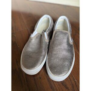 Vans Metallic Gold Slip-On Shoes Mens 8 / Womens 9.5 Classic Skate Sneaker